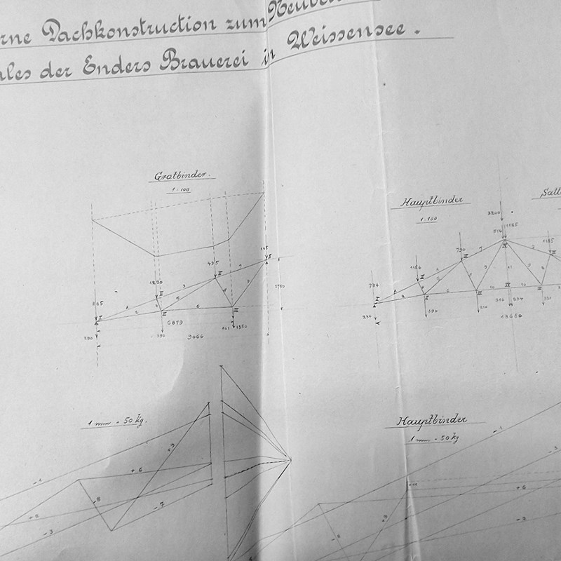 Dachkonstruktion des Festsaals von Max Bing